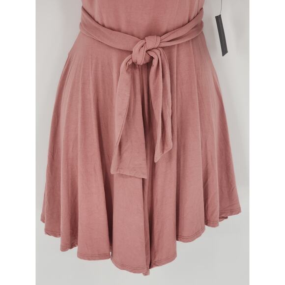 Lulu's One-Shoulder Wrap Waist Romper Mauve Pink Size M - Picture 5 of 12